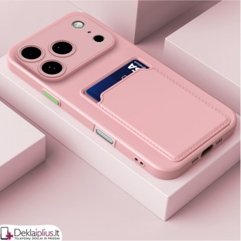 Guminis dėklas su kišenėle - rausvas (Apple Iphone 17 Pro Max/18 Pro Max) Guminis dėklas su kišenėle - rausvas (Apple Iphone 17 Pro Max/18 Pro Max)